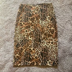 Vintage leopard print XOXO midi skirt